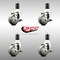 Service Caster 3 Inch 316SS Thermoplastic Rubber Swivel 1-5/8 Inch Stem Caster Set Brake SCC SCC-SS316EX20S314-TPRB-TLB-158-4 - alternate 4